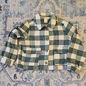 Lauren Conrad Plaid Short Jacket I Green & White I Peacoat Style I XL I NWOT